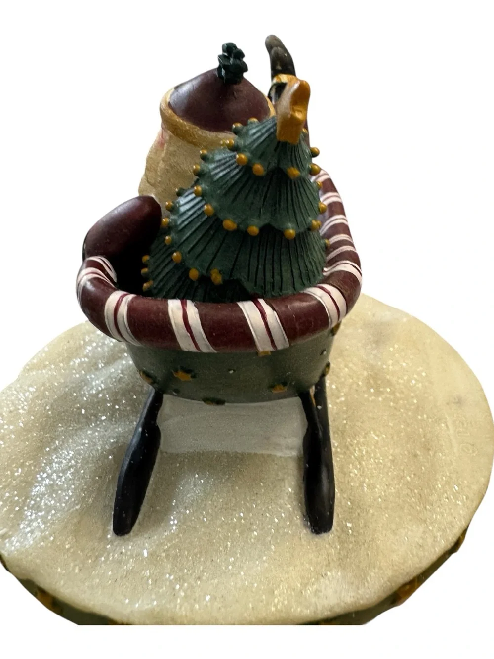Candy Cane Sleigh Santa Candletopper